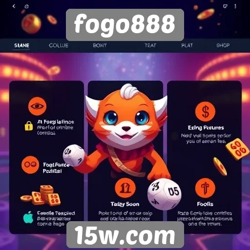 Visão geral das funcionalidades do site fogo888